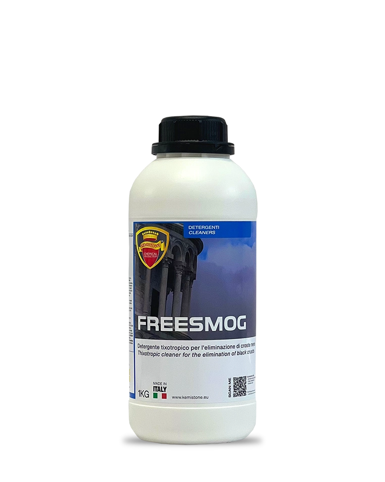 FREESMOG detergente Kemistone per croste nere da smog su pietra, marmo e facciate